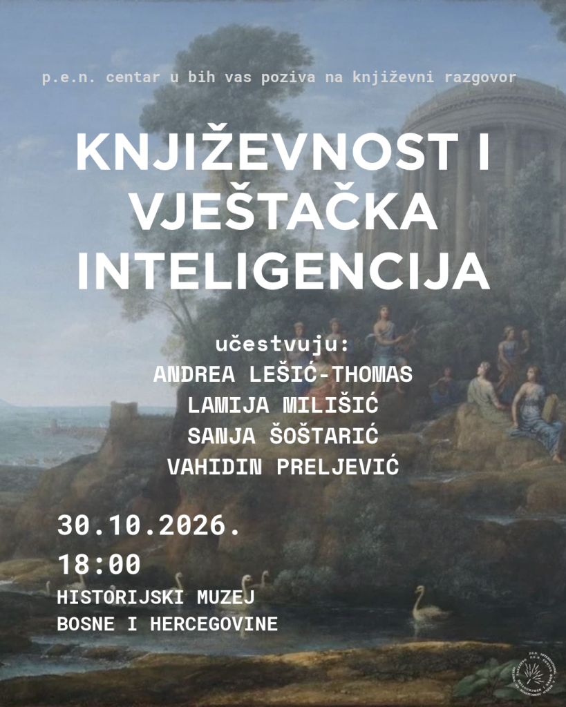 RAZGOVOR O KNJIŽEVNOSTI I VJEŠTAČKOJ INTELIGENCIJI 30.10.2026.